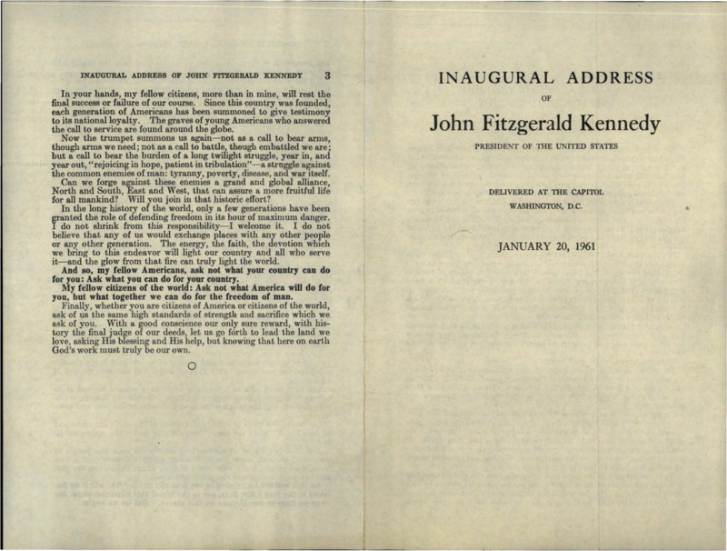 1961 Inaugural address