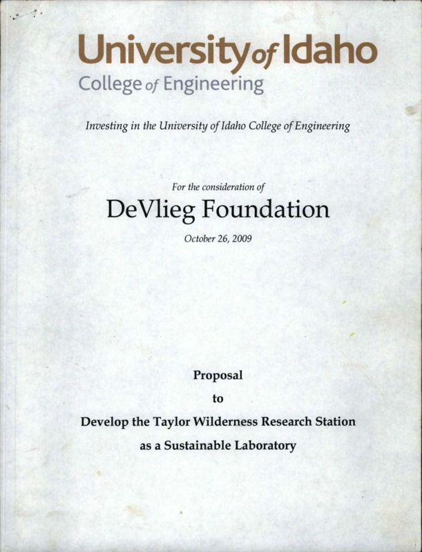 Proposal for the consideration of the DeVlieg Foundation to support development of taylor wilderness research station as a sustainable laboratory