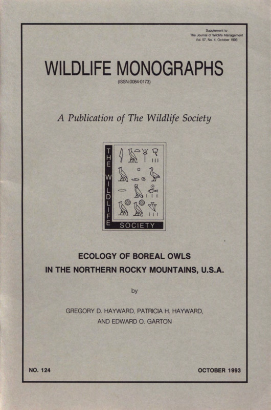 A publication of the findings of a study done on the ecology of boreal owls in the Northern Rocky Mountains, USA.