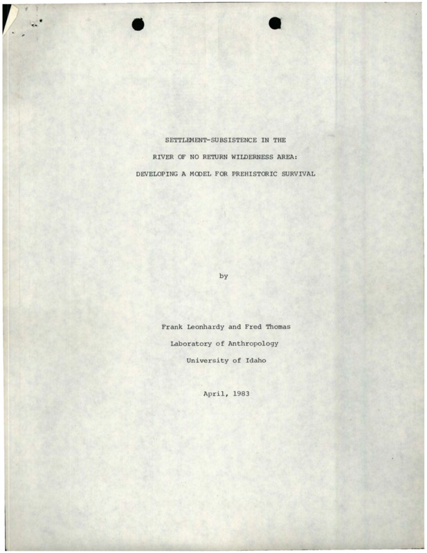 An extensive overview of what was known about settlement-subsistence in the River of No Return Wilderness, Idaho, as well as current and planned research investigations and surveys.