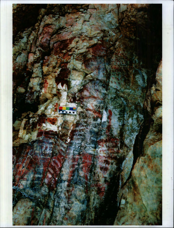 Photographs of cave paintings found at Big Creek, River of No Return Wilderness Area, Idaho.