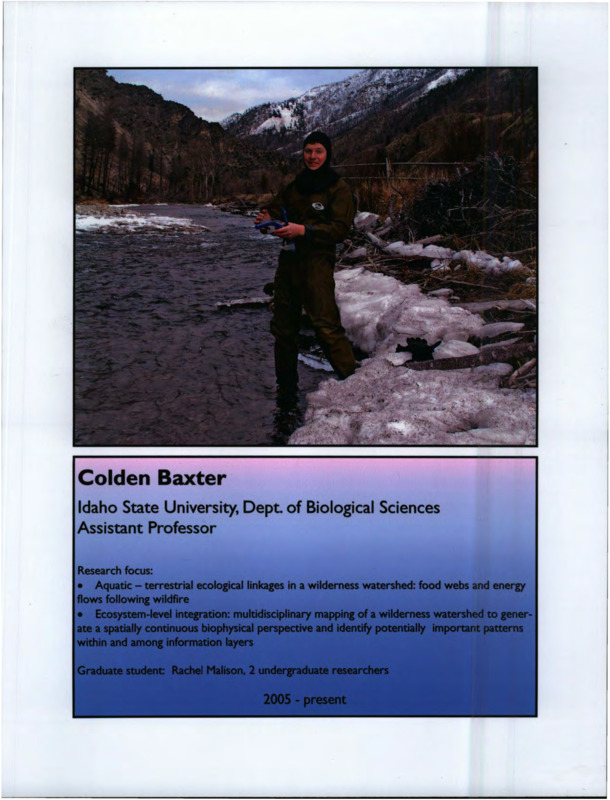 A brief profile about Colden Baxter, an assistant professor and researcher at Idaho State University.