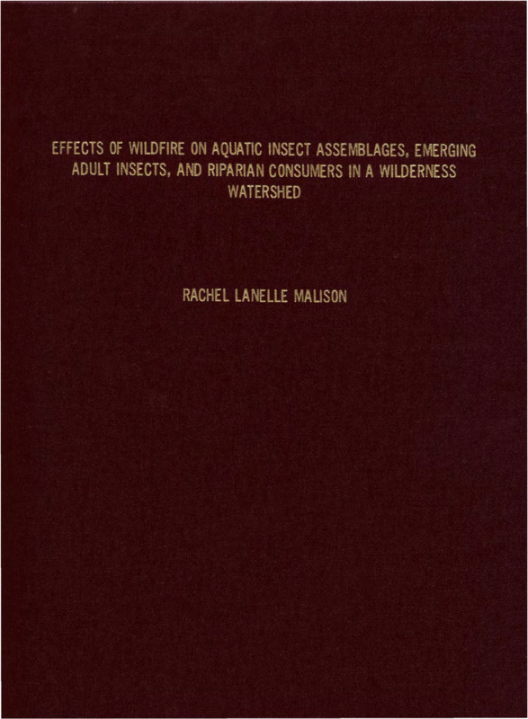 A master's thesis on the effects of wildfire on aquatic insect assemblages, emerging adult insects, and riparian consumers in the River of No Return Wilderness, Idaho.