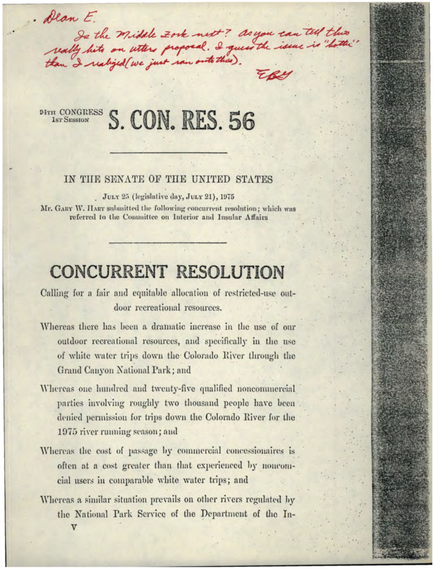 The concurrent resolution for S. Con. Res. 56 by Gary W. Hart.