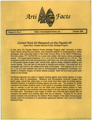 Current Rock Art Research on the Payette NF