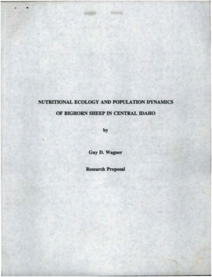 Nutritional Ecology and Population Dynamics of Bighorn Sheep in Central Idaho