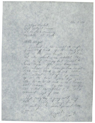 Letter from Jim Akenson to Wayne Marshall