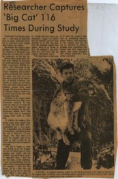 Article about Dr. Maurice G. Hornocker work on cougar population.