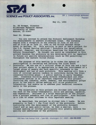 Correspondence between Ed Krumpe and J. Christopher Bernabo