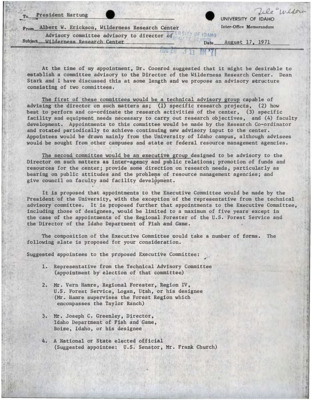 Memorandum from Albert W. Erickson to Hartung