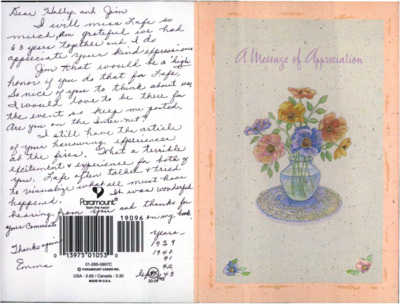 Thank You Card to Holly and Jim