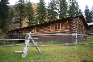 The Lanham cabin originally was located on the Cabin Creek homestead. After finding out that the USFS was going to naturalize the site. Jim Akenson began planning how to transport the cabin to TWRS. His original plan was to float the logs down to Taylor. However, the U of I got in contact with the Idaho National Guard Engineering Division which ended up flying pieces of the cabin to TWRS as part of their summer training maneuvers in a Chinook chopper in June 1990.