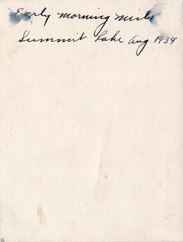 Early morning mists, Summit Lake Aug 1934