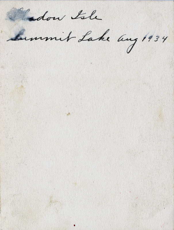 Shadow Isle, Summit Lake Aug 1934