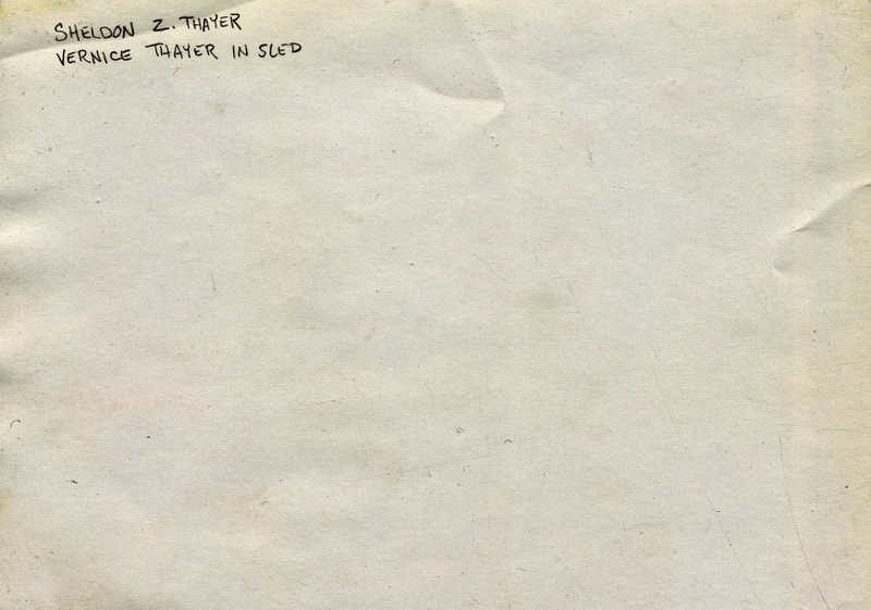 Sheldon Z. Thayer, Vernice Thayer in Sled