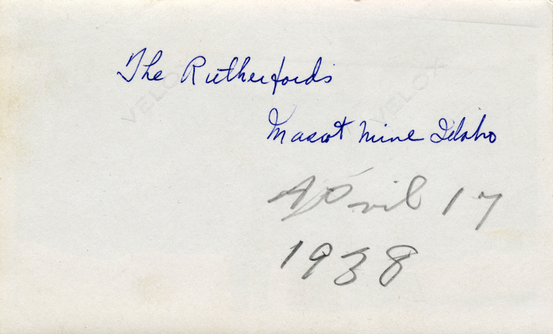 The Rutherfords Mascot Mine Idaho April 17 1938