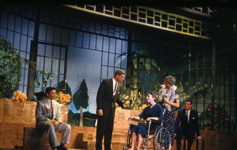 1957 Drama production of "Ring Around the Moon" directed by Jean Collette in the University Auditorium.