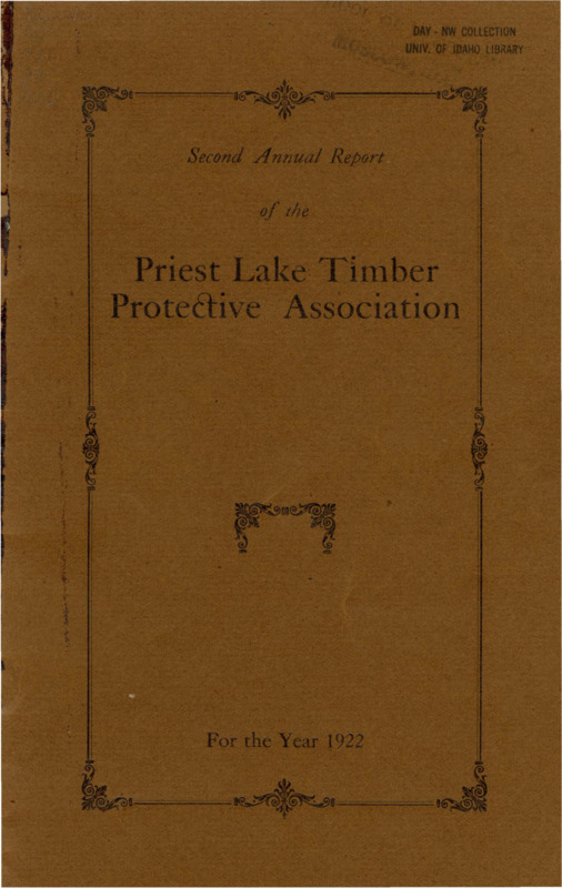 The second annual report of the Priest Lake Timber Protective Association includes the association president's report, a financial report, and a report from the Fire Warden which outlines general operations and describes the 1922 fire season as unusually long and severe. There were 28 fires reported during the season. The annual report also includes a certificate confirming a successful audit, a list of equipment purchased during the season, and a table with descriptions of fires during the fire season.