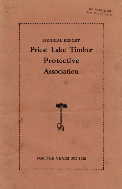 The 1927-1928 biennial report of the Priest Lake Timber Protective Association includes financial reports and two separate reports from the Fire Warden on the 1927 and 1928 fire seasons. The warden describes the 1927 and 1928 fire seasons as favorable with only 10 fires per season. In his report, the warden proposes new projects and reports on maintenance and improvements of trails and telephone lines, as well as a motion picture campaign as part of the association's publicity efforts. The biennial report also includes two certificates confirming successful audits for 1927 and 1928 and tables with descriptions of fires during the two fire seasons.
