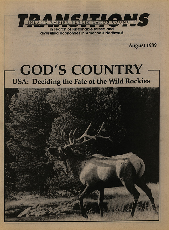 Osborn, John--God's Country, What Future for the Wild Rockies?; Mills, Judy--Why We Live Here, It's Truly 'God's Country'-- The Spokesman-Review, Progress Issue, 1984-12-30(Spokane, WA); Corliss, Bryan--Projected harvests draw Foresters' criticism--North Idaho Sunday, 1988-3-27(Coeur d'Alene, ID); Water rights language seen as delaying Idaho land bills--The Post-Register, 1988-6-1(Idaho Falls, ID); Goeller, David--Hodel: Wilderness has no water rights-- Lewiston Morning Tribune, 1988-7-30(Lewiston, ID); Idaho Sen, McClure tells anti-wilderness groups: 'You haven't begun to do enough'-- Walla Walla Union Bulletin, 1989-4-24(Walla Walla, WA); Manning, Dick--Conservative groups push development--Missoulian, 1989-7-23(Missoula, MT); Manning, Dick-- Magazine trumpets development theme-- Missoulian, 1989-7-23(Missoula, MT); Landers, Rich-- McClure-Andrus wilderness bill another letdown-- Spokesman Review, 1988-3-6(Spokane, WA); Forest Management Act not an Idaho Wilderness plan--The Post-Register, 1988-2-28(Idaho Falls, ID);
