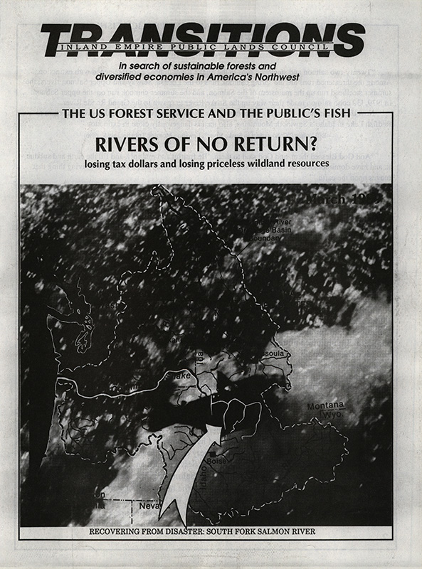 O, J--The US Forest Service And The Public's Fisheries, Rivers Of No Return? A Nation's Folly; Slocum, Ken-- Cutting Criticism, Forest Service's Sales Of Timber Below Cost Stir Increasing Debate, Small Timber Growers Join Environmentalist Groups In Seeking Revised Policy, Big Changes in the Industry--The Wall Street Journal, 1986-4-18(Federal Way, Washington); Payette Forest Projects Repair Damage to Roads; Lick Creek Route Unsafe--Idaho Statesman, 1965-4-23(Boise, ID); Newman, David--Forest Service plan a 'political snow job?', Some timber towns thrive on favoritism--Spokesman Review, 1987-11-18(Spokane, WA); Environmentalists question wisdom of paving road--Lewiston Morning Tribune, 1988-10-21(Lewiston, ID);
