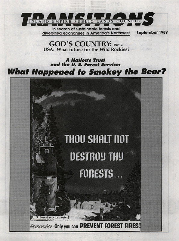 Osborn, John--USA: What Future For The Wild Rockies? A Nation's Trust and the U. S. Forest Service; Forest Service faces 'erosion of public trust'--The Spokesman Review, 1988-1-1(Spokane, WA); Gamerman, Amy--Report rips Forest Service on fisheries management--Lewiston Tribune, 1988-11-18(Lewiston, ID); Wolf, Robert E.--Ignoring the Letter of the Law--Forest Watch: The Citizen's Forestry Magazine, 1989-6(Eugene, OR); Holt, John-- Forest Plans Threaten Western Fisheries--Fly Fisherman, 1989-5(Harrisburg, PA); RRB--Road Warriors--The Post-Register, 1989-8-7(Idaho Falls, ID);
