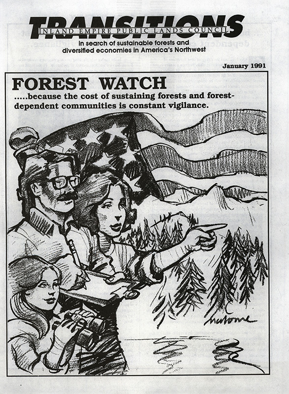 Osborn, John--Forest Watch... because the cost of sustaining forests and forest-dependent communities is constant vigilance.; McCarthy, John--The timber frontier's over, activists say--Lewiston Tribune, 1990-5-20(Lewiston, ID); Rosenberg, Barry-- The Chairman's Message, A New Decade of Challenges--Sight Lines, 1990-Summer(Coolin, ID); Collotzi, Albert W.--Caring for the Land and Serving People--United States Department of Agriculture, 1990-5-30(Priest River, ID); Titone, Julie--U.S. Forest Service learns to take activist seriously--The Spokesman Review, 1990-12-25(Spokane, WA); Loftus, Bill--Forest Service warned not to let political pressure rule--Lewiston Tribune, 1987-3-21(Lewiston, ID); Titone, Julie--Didn't renege, Forest Service argues--The Spokesman Review, 1990-6-12(Spokane, WA); Titone, Julie--Volunteers help district establish old-growth count--The Spokesman Review, 1990-1-22(Spokane, WA); Titone, Julie--Panhandle's old-growth isn't for sale--The Spokesman Review, 1990-4-2(Spokane, WA); Loftus, Bill--Conservation groups claim Forest Service is robbing the cradle--Lewiston Tribune, 1990-7-10(Lewiston, ID); Rauve, Bekka--Decision withdrawn on Emerald Creek sale--Shoshone News Press, 1990-8-9(Kellogg, ID); Titone, Julie--Water firm wades into forest fight--The Spokesman Review, 1990-12-26(Spokane, WA); Pavia, Jerry--Making case for Long Canyon--Idaho Statesman, 1989-12-3(Boise, ID); Devlin, Sherry--One man's stand in the forest, Lolo Pass clearcuts moved Cole MacPherson to appeal--Missoulian, 1990-8-25(Missoula, MT); Garber, Andrew--Idahoan takes conservation to the people, Sportsmen's Coalition benefits from leader--Idaho Statesman, 1987-6-18(Boise, ID); Stuebner, Stephen--Forest Service upholds appeal of timber sale along South Fork--Idaho Statesman, 1990-10-12(Boise, ID); Landers, Rich--Lydig right man for job--The Spokesman Review, 1990-7-24(Spokane, WA); Officials worry over timber cut--Coeur d'Alene Press, 1990-3-13(Coeur d'Alene, ID); Darrow, Laurel--Conservation is a tradition, too--Lewiston Tribune, 1990-9-30(Lewiston, ID); Robison, Ken--A land ethic is developed through trust, education--Post Register, 1987-5-10(Idaho Falls, ID)