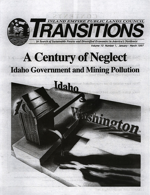 Osborn, John--A Century of Neglect; Farney, Dennis--Idaho's Silver Valley, Polluted by Mining, Sparks a Legal Fracas--Wall Street Journal, 1997-3-5; Drumheller, Susan--Washington considers suing over heavy metals pollution--The Spokesman Review, 1997-3-25(Spokane, WA); Steele, Karen Dorn--Lead expert says river likely toxic--The Spokesman Review, 1997-4-11(Spokane, WA); Matthews, Mark--Tribe sues mining firms over polluted waters--The Seattle Times, 1997-1-2(Seattle, WA); Casner, Nicholas A.--Toxic River politics and Coeur d'Alene Mining Pollution In The 1930's--1991-Fall