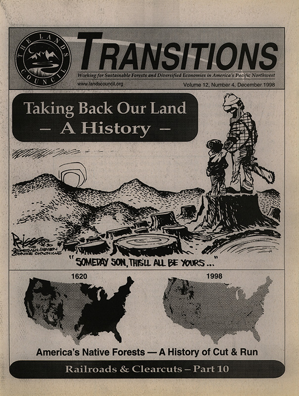 Osborn, John--Reforming the Railroad Land Grants: Treating the Underlying Pathology; Pryne, Eric--Could the federal government take back 1864 land grant?--The Seattle Times, 1994-11-13(Seattle, WA); (1) The Disposal of America's Public Lands; (2) The Railroad Lands Grants; (3) The Movement for Forefeiture Gains Steam; (4) 75 Years of Land Grant Forefeiture; (5) The Acomplishments and Failures of Forfeiture; (6) The Land Grant Legacy Lives On; (7) References Cited