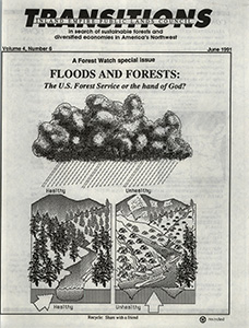 Osborn, John--Floods And Forests: The U.S. Forest Service or the hand of God?; Some blame disaster on clearcuts, development--Lewiston Tribune, 1990-11-27(Lewiston, ID); 3 die in Washington floods, Thousands flee homes; portion of I-5 closed--The Spokesman Review, 1990-1-11(Spokane, WA); Bender, David--Panhandle floods leave residents stranded--The Spokesman Review, 1990-11-26(Spokane, WA); Flood damage to public facilities estimated at nearly $17 million--The Spokesman Review, 1990-2-25(Spokane, WA); Douglass, Fran--Residents still flooded--Shoshone News Press, 1991-5-28(Kellogg, ID); Kappesser, Gary--A Procedure For Evaluating Risk Of Increasing Peak Flows From Rain On Snow Events By Creating Openings In The Forest Canopy--Idaho Panhandle National Forests, 1991-3; Sher, Jeff--Clear-cutting hurts streams--The Spokesman Review, 1983-6-23(Spokane, WA); Bentley, Elton--European Foresters Warned Us--North Fork Of The Coeur D'Alene River, Lives of Old Timers; Sher, Jeff--Clearcutting is choking Cd'A River--The Spokesman Review, 1985-7-28(Spokane, WA); Rauve, Bekka--Group criticizes state forestry management plan--Shoshone News Press, 1989-9-27(Kellogg, ID); Rauve, Bekka--Local group, Forest Service will work together, Forest watchers inform themselves--Shoshone News Press, 1990-5-5(Kellogg, ID); Horner, Ned J.--Reference: Freezout And Short Riley DN--Idaho Fish & Game Region 1, 1990-11-5(Coeur d'Alene, ID); Titone, Julie--Planned timber sale called threat to trout--The Spokesman Review, 1990-11-12(Spokane, WA); Titone, Julie--Forest Service altered date to OK logging, environmentalists say--The Spokesman Review, 1990-9-26(Spokane, WA); Titone, Julie--2 major timber sales halted, Forest Service ruling delights environmentalists--The Spokesman Review, 1991-4-27(Spokane, WA)