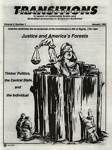 Osborn, John--Justice and America's Forests, Timber Politics, the Central State, and the Individual; Rosenberg, Barry--'Frivolous Appeals' vs. Reality--IEPLC; Loftus, Bill--Forest Watch is taking root in northern Idaho--Lewiston Tribune, 1991-5-20(Lewiston, ID); Consent of the governed--The Spokesman Review, 1991-7-4(Spokane, WA); Devlin, Sherry--Forest supervisors can't make cut--Missoulian, 1991-9-21(Missoula, MT); Logging targets--Missoulian, 1991-10-16(Missoula, MT); JRB--Still 'frivolous'?--Post Register, 1991-12-5(Idaho Falls, ID); Schwennesen, Don--GAO report: Flathead timber target too high--Missoulian, 1991-5-17(Missoula, MT); Loftus, Bill--Forest Service expects area timber sales to drop sharply--Lewiston Tribune, 1991-10-9(Lewiston, ID); Devlin, Sherry--Let 'em log, Forest Service official urges ban on timber-sale appeals--Missoulian, 1991-8-30(Missoula, MT); Devlin, Sherry--Let him go, Conservationists want official fired for urging ban on appeals--Missoulian, 1991-8-31(Missoula, MT); Sonner, Scott--U.S. Timber Supply, Forest chief: Appeals create log shortage--Lewiston Tribune, 1991-11-22(Lewiston, ID); JRB--Robertson should go--Post Register, 1991-11-5(Idaho Falls, ID); Sonner, Scott--No appeals, Forest Service seeks to clip the wings of owl advocates--Missoulian, 1991-8-8(Missoula, MT); Ludwick, Jim--Clearcut might look like home to USDA chief--Missoulian, 1991-9-15; F., J.--Eat a cow, fall a tree, make Ed Madigan happy--Lewiston Tribune, 1991-9-22(Lewiston, ID); Sonner, Scott--White House rejects claims of over cutting--The Oregonian, 1991-10-18(Portland, OR); Loftus, Bill--Hey Chief, campers hammer top U.S. forester--Lewiston Tribune, 1988-8-21(Lewiston, ID); Management Sciences Staff--Forest Service--Appeals and Litigation of Forest Service Environmental Decisions, 1987-2(Berkeley, CA); GAO Report: Forest Service - Information on the Forest Service Appeals System--1989-2-16; Duston, Diane--Timber appeals not responsible for sale delays, Faulty Forest Service analysis to blame, GAO officer insists--The Spokesman Review, 1989-5-19(Spokane, WA); Judge dismisses groups' challenge to forest plans--The Spokesman Review, 1990-8-15(Spokane, WA); Miller, Dean-- Timber firms hail dismissal of challenge--The Spokesman Review, 1990-8-17(Spokane, WA); Rauve, Bekka--Coalition will appeal USFS plan--Shoshone News Press, 1990-10-9(Kellogg, ID); Osborn, John and Henderson, Kent--Forest Service playing 'shell game'--The Spokesman Review, 1989-1-1(Spokane, WA); Proposed old-growth law would sharply limit court access--Lewiston Tribune, 1989-7-29(Lewiston, ID); Closing courtroom door--The Oregonian, 1988-6-27(Portland, OR); Klahn, Jim--Spotted-owl case goes to high court tomorrow, Suit's outcome could define separation of powers--The Seattle Times / Seattle Post-Intelligencer, 1991-12-1(Seattle, WA); Panel backs off from mandatory logging levels--Idaho Statesman, 1991-10-18(Boise, ID); Avoid quick fix for forests, Congress needs to craft long-term bill for federal timber, not force through another temporary patch--The Oregonian, 1991-10-10(Portland, OR); Lewis, Neil A.--Northwest issues at center of debate over splitting federal appeals court--Lewiston Tribune, 1990-3-10(Lewiston, ID); 9th Circuit judges oppose splitting their jurisdiction--Missoulian, 1989-7-15(Missoula, MT); Split won't speed appeals--Missoulian, 1990-2-22(Missoula, MT); Timber bosses may find way to roadless land--Post Register, 1987-7-22(Idaho Falls, ID); Craig, John J., Metzgar, Lee, Jonkel, Charles, Horejsi, Brian, Noss, Reed, Stewart Brandborg, J. Frederick Bill, Mitchell, John J., Hornocker, Maurice, Woodgerd, Wes, Craighead, Derek, Craighead, Frank C. Jr., Bader, Michael G., Merritt, Clifton R., Olsen, Lance--Letter to Rep. George Miller--1991-10-11; Sonner, Scott-- Wilderness bill in loggers' clothing; Lewiston Tribune, 1991-12-15(Lewiston, ID); Pinchot, Gifford--The Constitution's Bill of Rights: 200 years--The Fight for Conservation, 1911; Knutson, Lawrence L.--Fight for amendments preceded Constitution--The Spokesman Review, 1991-12-8(Spokane, WA); Burns, Candace--In Lemhi County, fear keeps many environmentalists silent--Post Register, 1991-11-28(Idaho Falls, ID); Power to the people--The Oregonian, 1991-8-24(Portland, OR); Fraser, Maria B.--Listen closely to Metcalf's words--Missoulian, 1991-11-21(Missoula, MT); Ferrell, Douglass--A different view of appeals--Kootenai Valley Eagle, 1988-10-21(Libby, MT); 'Interfere' to enforce--Missoulian, 1991-8-11(Missoula, MT); F., J.--The Forest Service only has ears for Congress--Lewiston Tribune, 1991-9-4(Lewiston, ID); Maintain forest appeals--The Oregonian, 1991-11-8(Portland, OR)