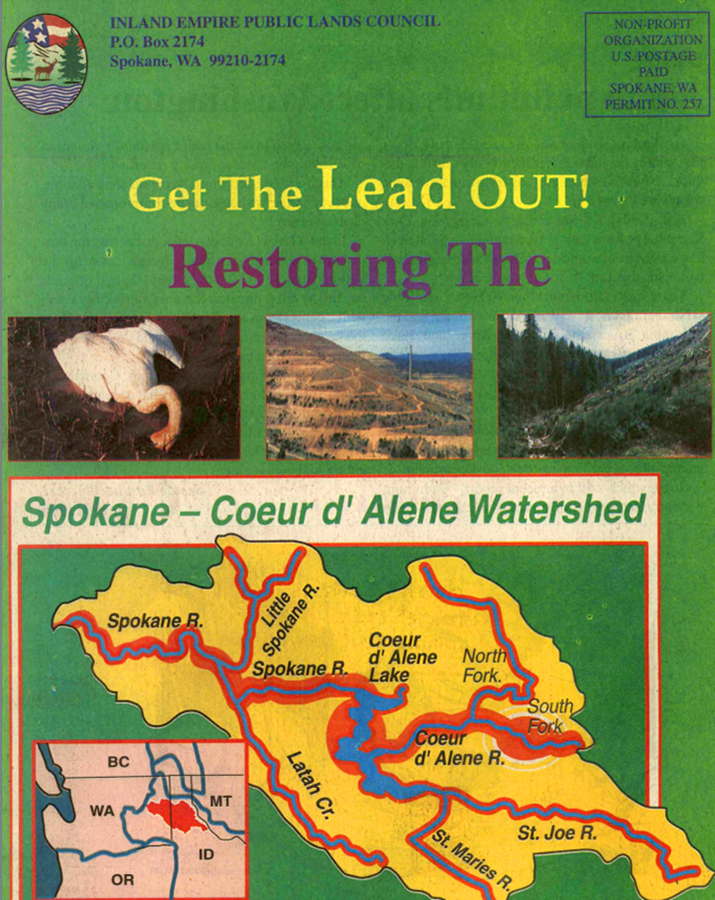 An ad for the 'Get the Lead Out' campaign dedicated to restoring the Spokane-Coeur d'Alene watershed