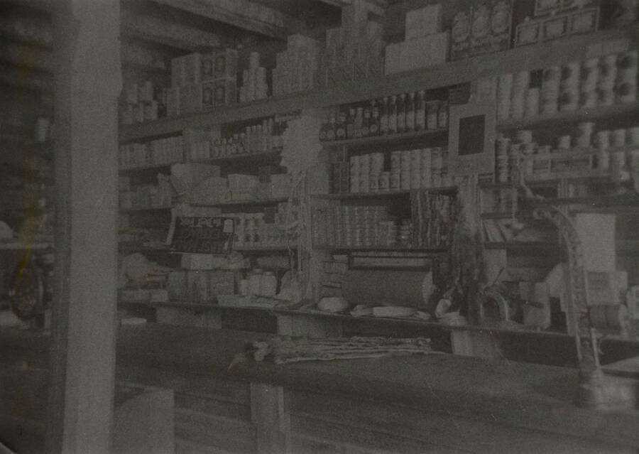 The interior of the Bovill store in Bovill, Idaho. The shelves are stocked with product.