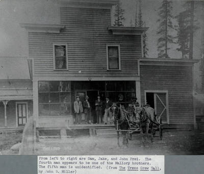 Left to right: Sam Frei, Jake Frei, John Frei, one of the Mallory brothers, and an unidentified man.