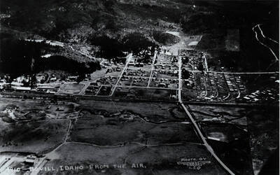 Aerial view of Bovill, Idaho.