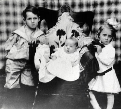 Left to right: Harold, Frankie, Genevieve. They lived on a homestead east of the Horse Ranch, north of Ruby Creek.