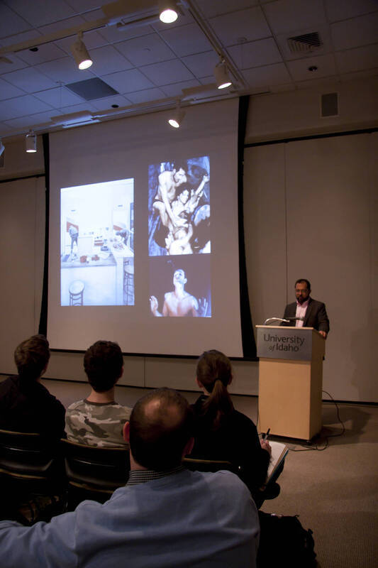 Photograph  3 of Marco Deyasi's Colloquium Talk 'Community Without Borders: Symbolism, Theosophy, and Anti-Colonialism in France, 1880-1910.' Marco Deyasi is Assistant Professor of Art and Design. Pictured: Marco Deyasi.