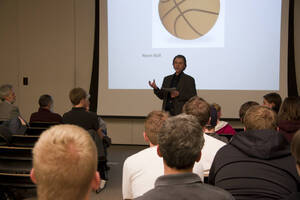 Photograph  8 of John Mihelich's Colloquium Talk 'Is Good Enough, Good Enough? Cultural Imagination and Human Capacities for Self, Other and Community.' John Mihelich is Chair and Associate Professor of Anthropology and Sociology. Pictured: John Mihelich.