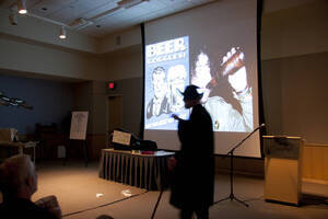 Photograph  10 of Dan Edwards's Colloquium Talk 'The Unique vs. The Universal: the Final Round.' Dan Edwards is Associate Professor of Physical Chemistry. Pictured: Dan Edwards.