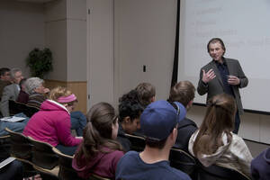 Photograph  11 of John Mihelich's Colloquium Talk 'Is Good Enough, Good Enough? Cultural Imagination and Human Capacities for Self, Other and Community.' John Mihelich is Chair and Associate Professor of Anthropology and Sociology. Pictured: John Mihelich.