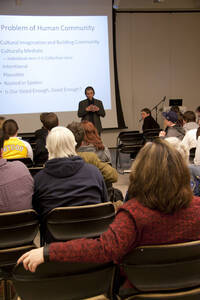 Photograph  12 of John Mihelich's Colloquium Talk 'Is Good Enough, Good Enough? Cultural Imagination and Human Capacities for Self, Other and Community.' John Mihelich is Chair and Associate Professor of Anthropology and Sociology. Pictured: John Mihelich.