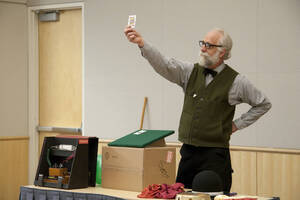 Photograph  17 of Dan Edwards's Colloquium Talk 'The Unique vs. The Universal: the Final Round.' Dan Edwards is Associate Professor of Physical Chemistry. Pictured: Dan Edwards.
