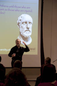 Photograph  7 of James Foster's Colloquium Talk 'Why the classics matter: ancient Greece and the modern university.' James Foster is Professor of Biology and Computer Science. Pictured: James Foster.