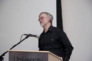 Photograph  10 of James Foster's Colloquium Talk 'Why the classics matter: ancient Greece and the modern university.' James Foster is Professor of Biology and Computer Science. Pictured: James Foster.
