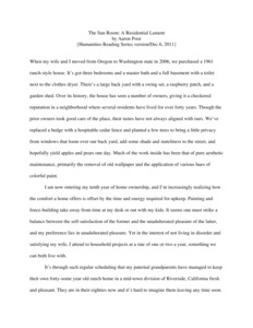 Transcript  of Aaron Poor Essay Reading 'The Unique and Universal in the Personal Essay: Graduate Student Readings.'  Aaron Poor is an MFA graduate student of Brandon Schrand, Assistant Professor of English.