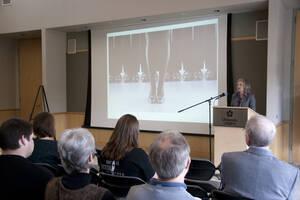 Photograph  6 of Heather Gasser's Colloquium Talk 'Social Justice and Feminist Leadership: Sharing the Unique Perspectives and Universal Concepts.' Heather Gasser is Director, UI Women's Center. Pictured: Heather Gasser.