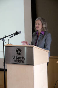 Photograph  7 of Heather Gasser's Colloquium Talk 'Social Justice and Feminist Leadership: Sharing the Unique Perspectives and Universal Concepts.' Heather Gasser is Director, UI Women's Center. Pictured: Heather Gasser.
