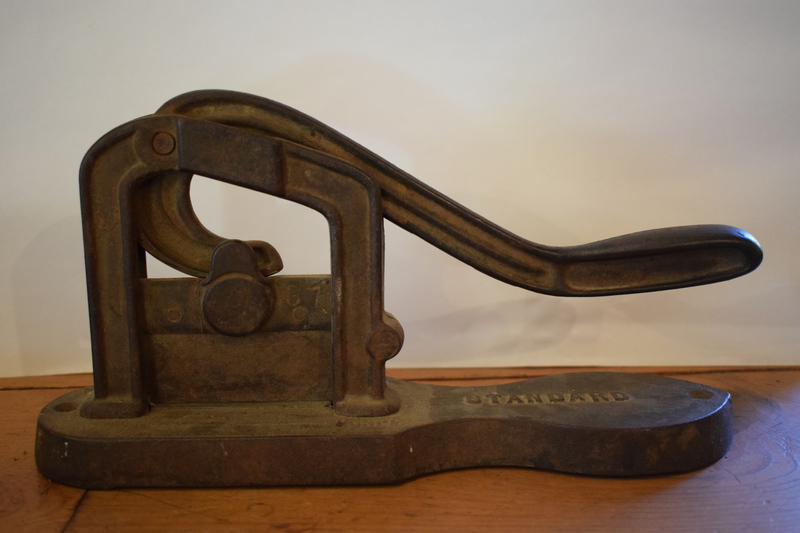 Standard cast iron tobacco cutter or knife