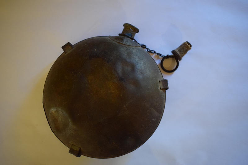 This metal canteen was found along Eagan Creek near Soldier Bar by Jess Taylor. It was used by one of the soldier who fought in the Sheepeater Campaign. It's origin is from the Civil War.