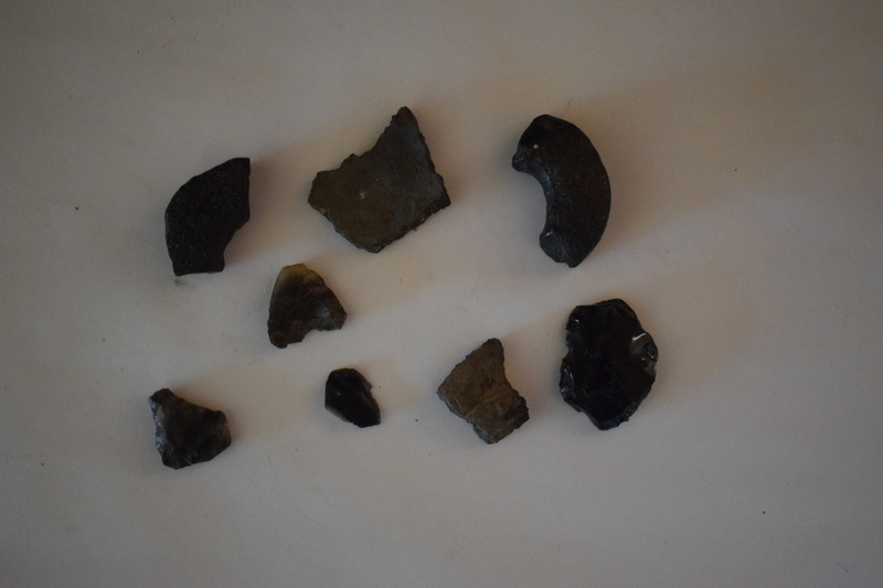 Pieces of Obsidian Arrowheads | Taylor Wilderness Research Station Archive